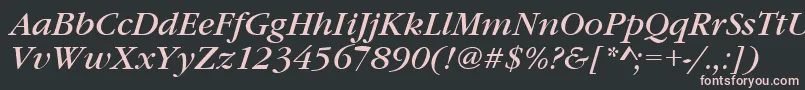 GaramonditcteeItalic Font – Pink Fonts on Black Background