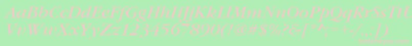 GaramonditcteeItalic Font – Pink Fonts on Green Background