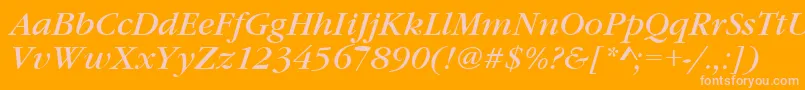 GaramonditcteeItalic-Schriftart – Rosa Schriften auf orangefarbenem Hintergrund