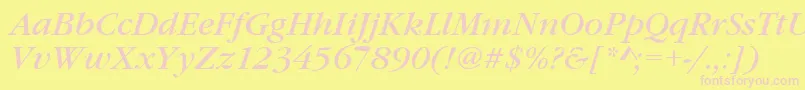 GaramonditcteeItalic Font – Pink Fonts on Yellow Background