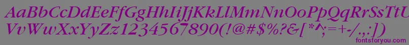 GaramonditcteeItalic Font – Purple Fonts on Gray Background