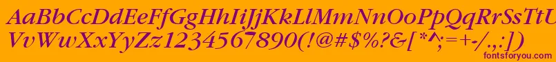 GaramonditcteeItalic Font – Purple Fonts on Orange Background