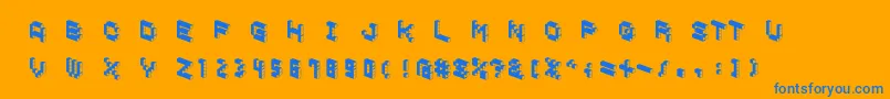 fuente CubicblockD – Fuentes Azules Sobre Fondo Naranja