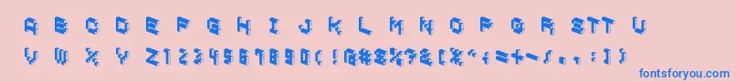CubicblockD Font – Blue Fonts on Pink Background