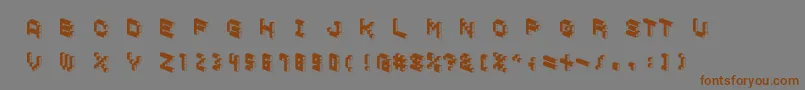 CubicblockD Font – Brown Fonts on Gray Background