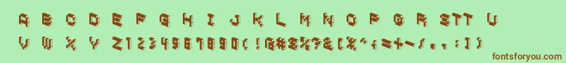 Czcionka CubicblockD – brązowe czcionki na zielonym tle