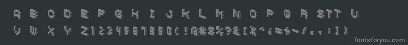 フォントCubicblockD – 黒い背景に灰色の文字