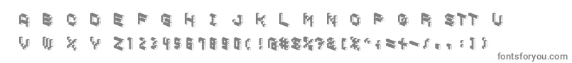 フォントCubicblockD – 白い背景に灰色の文字