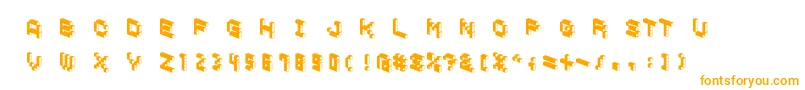 CubicblockD Font – Orange Fonts on White Background