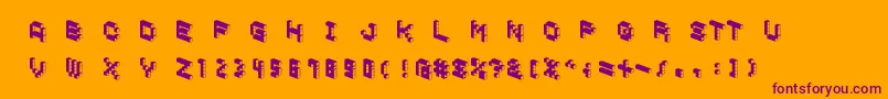 CubicblockD Font – Purple Fonts on Orange Background