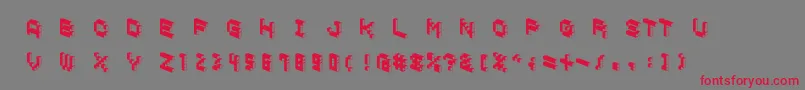 CubicblockD Font – Red Fonts on Gray Background