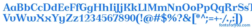 フォントTusardecotextBold – 白い背景に青い文字