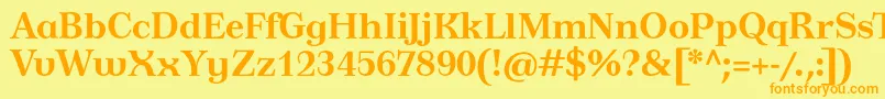 TusardecotextBold Font – Orange Fonts on Yellow Background