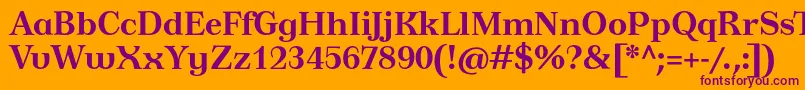 TusardecotextBold Font – Purple Fonts on Orange Background