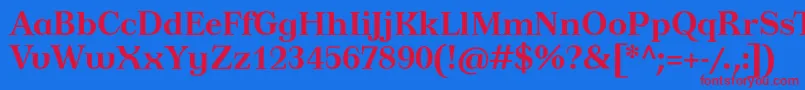 TusardecotextBold Font – Red Fonts on Blue Background