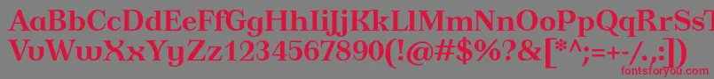 TusardecotextBold Font – Red Fonts on Gray Background