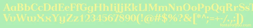 フォントTusardecotextBold – 黄色の文字が緑の背景にあります