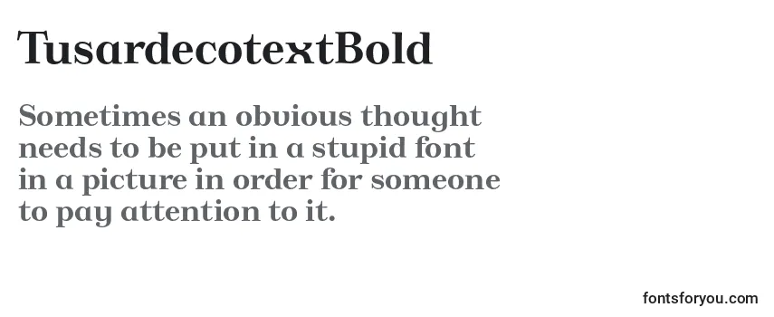 Review of the TusardecotextBold Font