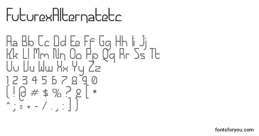 FuturexAlternatetc-fontti – aakkoset, numerot, erikoismerkit