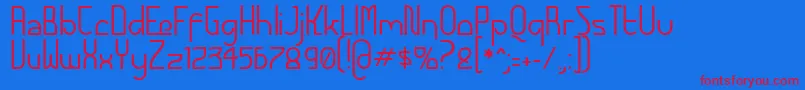 FuturexAlternatetc-Schriftart – Rote Schriften auf blauem Hintergrund
