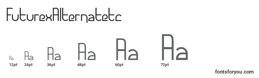 Размеры шрифта FuturexAlternatetc