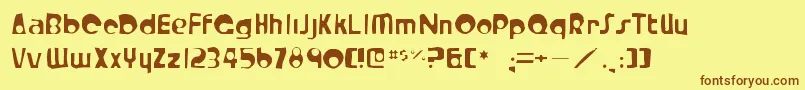 Crystalradiokitgaunt Font – Brown Fonts on Yellow Background