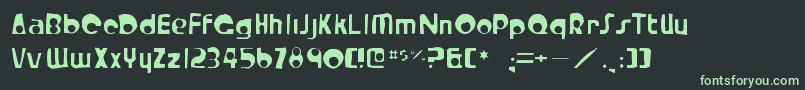 Crystalradiokitgaunt-fontti – vihreät fontit mustalla taustalla