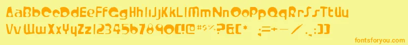 Crystalradiokitgaunt Font – Orange Fonts on Yellow Background