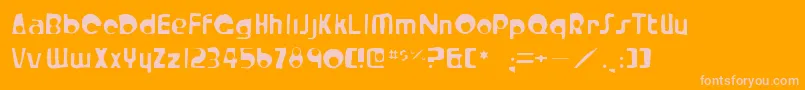 Crystalradiokitgaunt Font – Pink Fonts on Orange Background