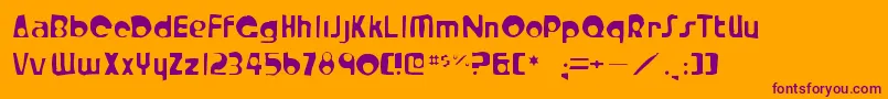 フォントCrystalradiokitgaunt – オレンジの背景に紫のフォント