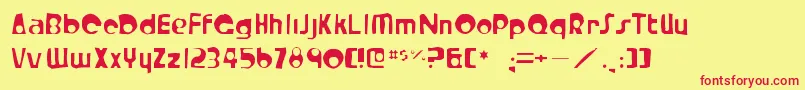 Crystalradiokitgaunt Font – Red Fonts on Yellow Background