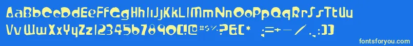 Crystalradiokitgaunt Font – Yellow Fonts on Blue Background