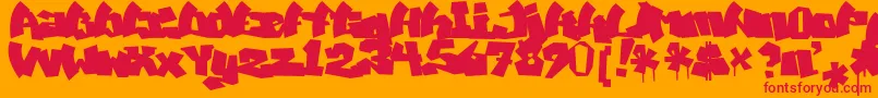 Mawns Font – Red Fonts on Orange Background