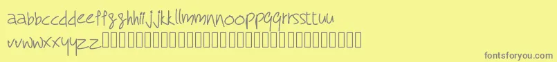 RcMyDreamFont Font – Gray Fonts on Yellow Background