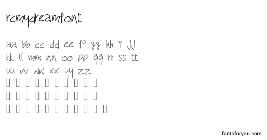 characters of rcmydreamfont font, letter of rcmydreamfont font, alphabet of  rcmydreamfont font