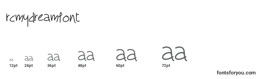 sizes of rcmydreamfont font, rcmydreamfont sizes