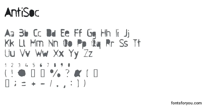 characters of antisoc font, letter of antisoc font, alphabet of  antisoc font
