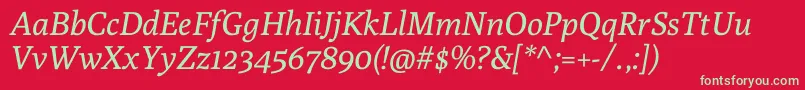 PolyItalic Font – Green Fonts on Red Background
