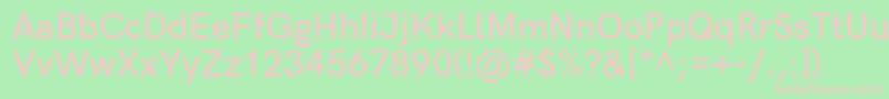 HkgroteskSemibold-fontti – vaaleanpunaiset fontit vihreällä taustalla