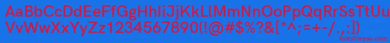 HkgroteskSemibold-Schriftart – Rote Schriften auf blauem Hintergrund