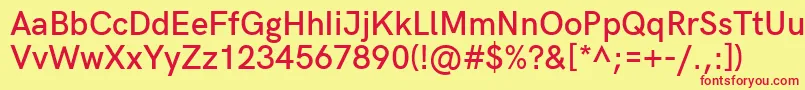 HkgroteskSemibold Font – Red Fonts on Yellow Background
