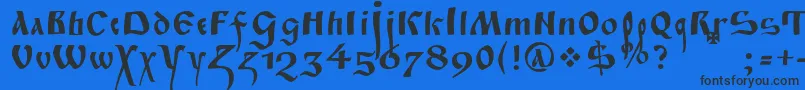 fuente FitaPoluustav – Fuentes Negras Sobre Fondo Azul