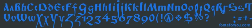 FitaPoluustav Font – Blue Fonts on Black Background