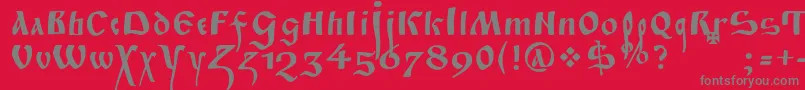FitaPoluustav-Schriftart – Graue Schriften auf rotem Hintergrund