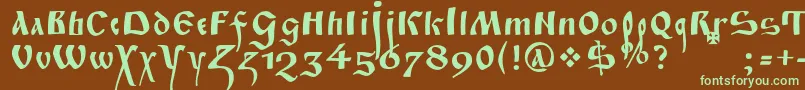 FitaPoluustav Font – Green Fonts on Brown Background