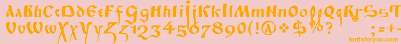 FitaPoluustav Font – Orange Fonts on Pink Background
