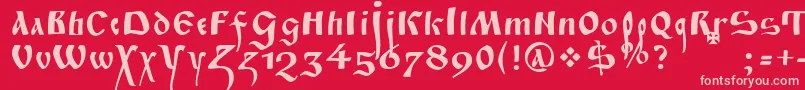 FitaPoluustav Font – Pink Fonts on Red Background