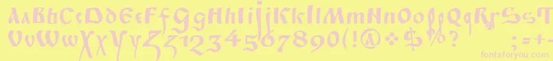 FitaPoluustav Font – Pink Fonts on Yellow Background