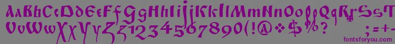 FitaPoluustav Font – Purple Fonts on Gray Background