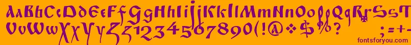 FitaPoluustav Font – Purple Fonts on Orange Background